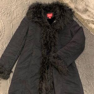Festival coat! Faux suede trimmed + lined w/ fur